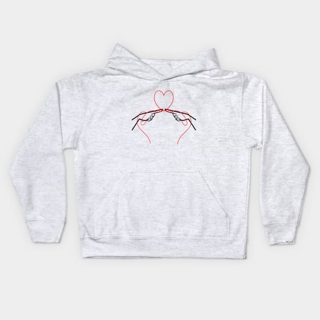 Red String of Fate Kids Hoodie by thatpunkguy